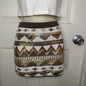 SOLD.  Double Zero miniskirt covered in sequins.